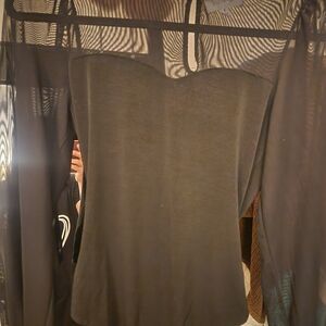 Kaileigh Black Sheer Blouse